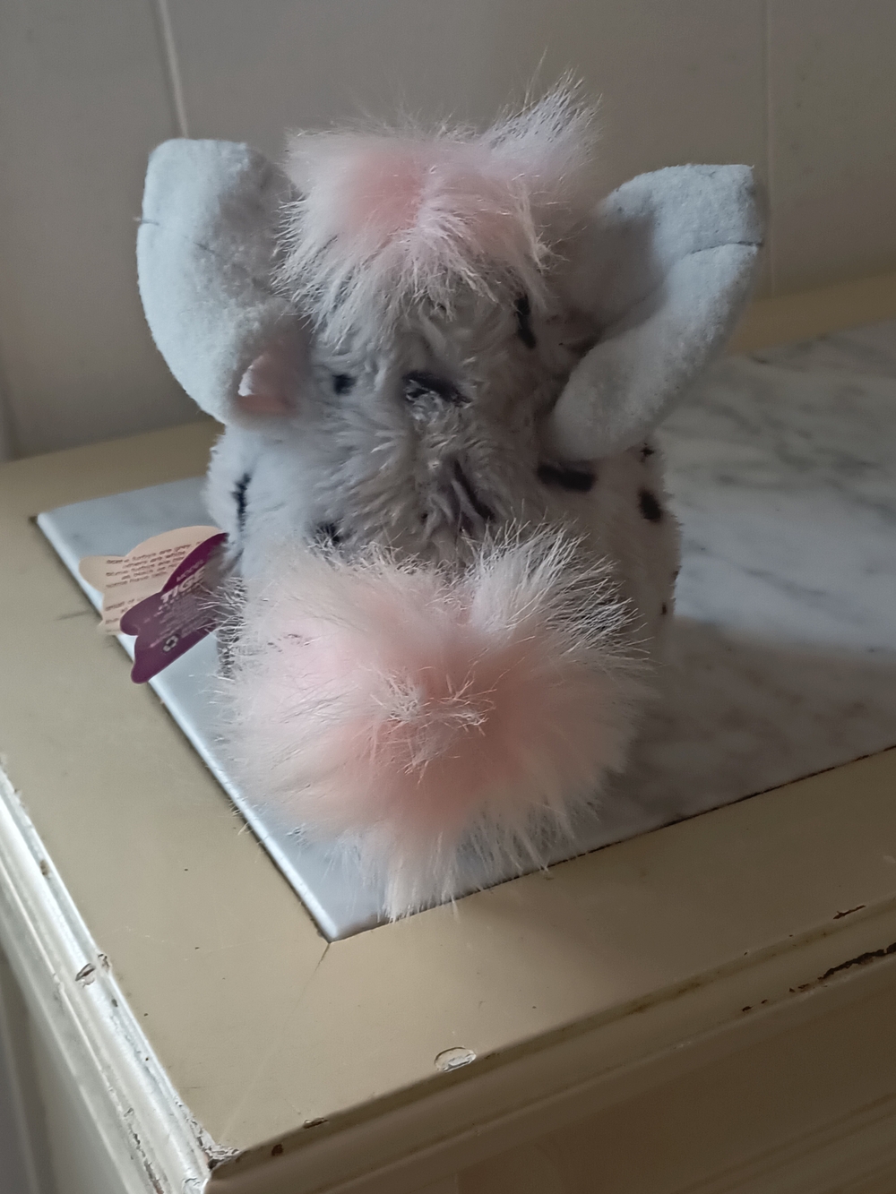 Vintage 1998 Furby Tiger Electronics Gen 1 Leopard Grey Pink BROWN EYE For Parts - Picture 6 of 8